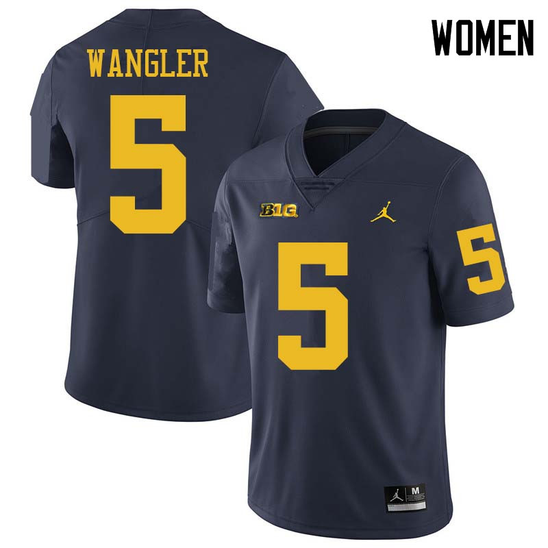 Jordan Brand Women #5 Jared Wangler Michigan Wolverines College Football Jerseys Sale-Navy